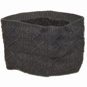 Sonoma NWT Black Faux Fur Lined Cable Knit Super Cozy Cowl Scarf